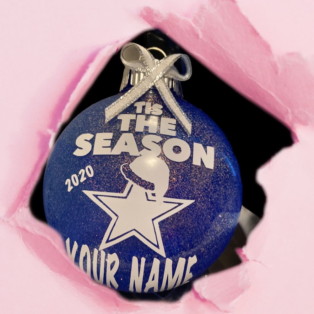 🏈4 Football Theme Xmas Personalized Ornaments